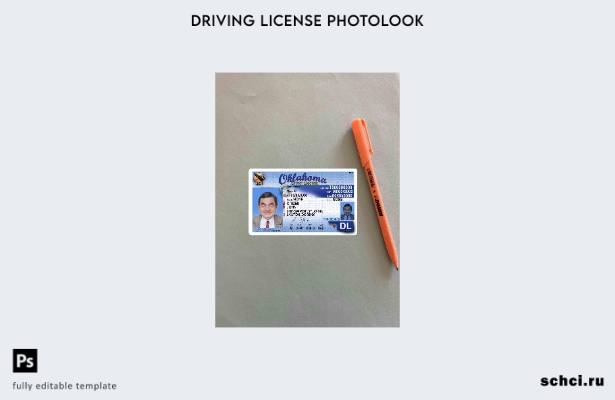 цифровая загрузка США Оклахома DL шаблон фотоизображения FRONT